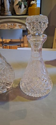 7 X Cut Crystal Decanters