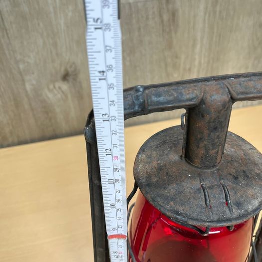 Vintage Dietz Monarch Kerosene Railway Lantern Red Glass Globe -For Restoration PROP