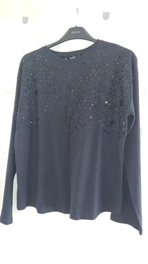 NEXT Black Sequins Top. Size 16. New