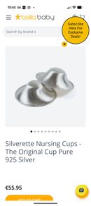 Breast angels SILVERETTE silver cups