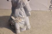 Pastel Grey Collection Hathaway International Dog Figurine Playing With A Shose.