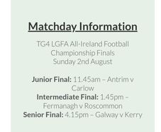 LGFA All Ireland Finals Tickets x3