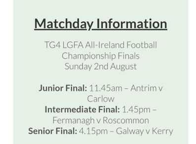 LGFA All Ireland Finals Tickets x3