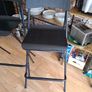 4x Folding Bar Stools Black Industrial Kitchen Dining High Stools Image 2