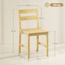 Set of 2 Bamboo Dining Chairs, Armless Kitchen Chairs with Slatted Seat, Natural Wood Image 2