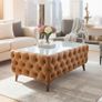 Velvet coffee table with glass Image 5
