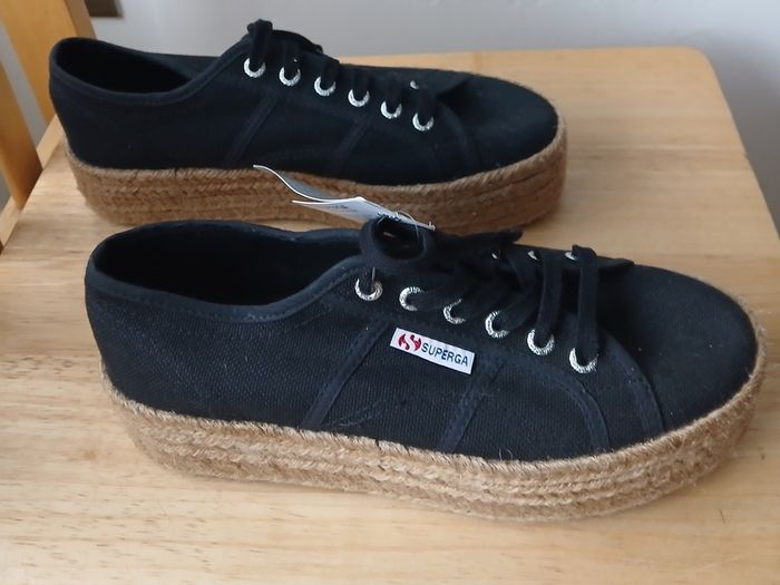 Superga 2790 Cotropew Rope Platform Black - UK 6 / EU 39.5 - Brand New
