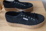Superga 2790 Cotropew Rope Platform Black - UK 6 / EU 39.5 - Brand New