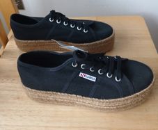 Superga 2790 Cotropew Rope Platform Black - UK 6 / EU 39.5 - Brand New