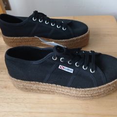 Superga 2790 Cotropew Rope Platform Black - UK 6 / EU 39.5 - Brand New
