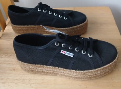 Superga 2790 Cotropew Rope Platform Black - UK 6 / EU 39.5 - Brand New