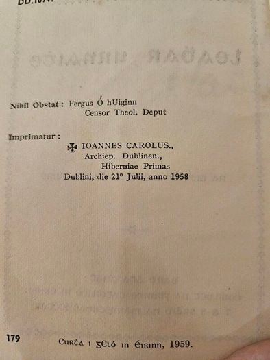 Rare Irish Prayer Book. Leabhar Urnaite. Faoi Coimirce Na Maigdinero-glormairemuire.small First Edition 1959 Paperback In Fair Condition.  See Photos For Same.