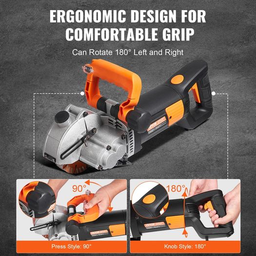 Electric Wall Chaser, Wall Groove Cutting Machine 133mm, Groove Cutting Machine Depth 42mm, Wall Slotting Machine 2500W, Wall Cutting Cutter Machine with Water Pump