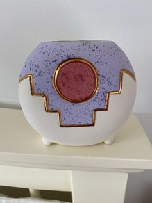 Kopa Pottery Native American Vase 22K Gold 12cm high