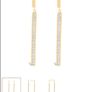 9ct Gold Hallmarked Cubic Zirconia Bar Drop Earrings Image 6