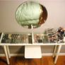 White shelf with tempered glass top Image 3