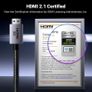 HDMI 2.1 Cable Certified 10K 8K 4K 1440P@240/165/120Hz eARC HDR Dolby Vision Atmos HDCP 2.3 48Gbps Ultra High Speed Compatible with PS5 Xbox Series X/S Laptop TV Soundbar Game Monitor PC(1M) Image 2