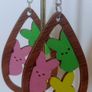 Waterdrop Laser Cut Bunny Cluster Easter Egg Earrings Image 9
