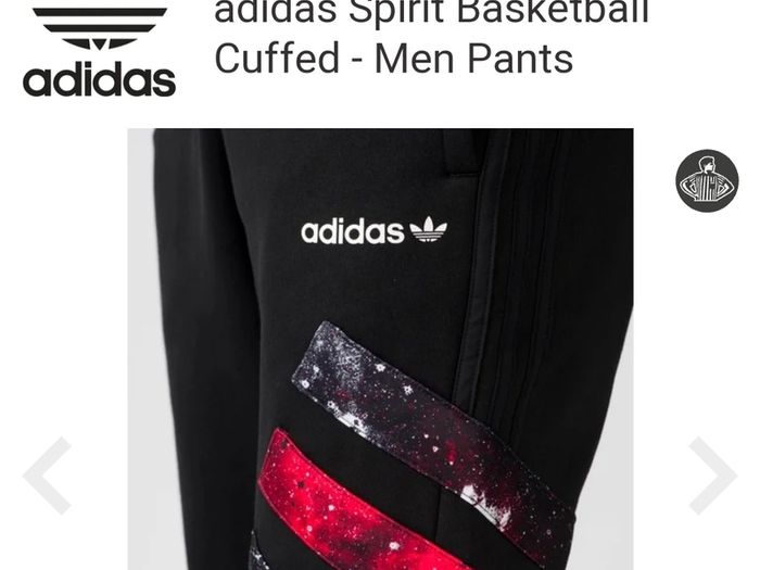 Adidas Spirit Basketball Cuffed fleece pants UK S, black, style GT2279