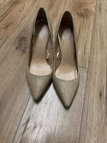 High heels gold sparkling size 6