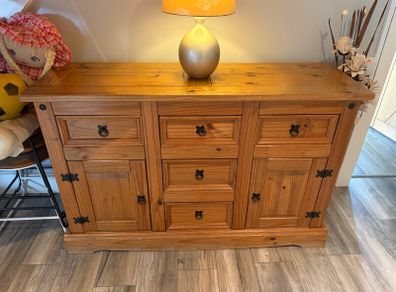 Corona Pine Two Door Five Drawer Sideboard