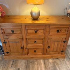 Corona Pine Two Door Five Drawer Sideboard