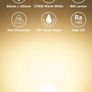 60W Equivalent, Warm White 2700K, 8.5W 806lm B22 LED Bulb, BC A60 Energy Saving Lightbulbs, Non-dimmable, Pack of 3 Image 2
