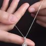 Certified Moissanite Teardrop Pendant Necklace Image 3