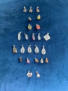 24 Vintage Faceted Crystal Pendants, Assorted Colours & Shapes, Jewellery Making Components