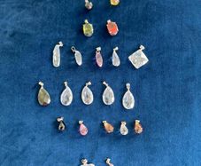 24 Vintage Faceted Crystal Pendants, Assorted Colours & Shapes, Jewellery Making Components