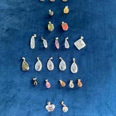 24 Vintage Faceted Crystal Pendants, Assorted Colours & Shapes, Jewellery Making Components