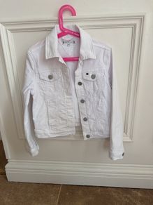 Girls White Denim Tommy Hilfiger Jacket