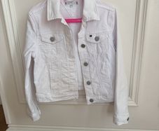 Girls White Denim Tommy Hilfiger Jacket