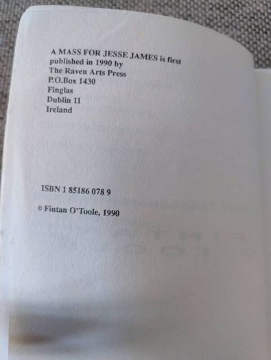 A Mass for Jesse James a journey through 1980's Ireland by Fintan O Toole in good condition FREE STANDARD POSTAGE INCLUDED