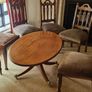 mahogany coffee table and 6 chairs, corner cabinet , 3 crystal bowls Image 2