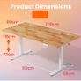 Standing Desk with USB Charging Port, 160 x 80 cm, 4 Image 7
