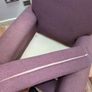 2 vintage plum purple high back armchairs and one 2.5 Seat sofa Image 2
