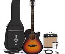 Electro-Acoustic Guitar with 15W Amplifier and Accessories. Complete Set
