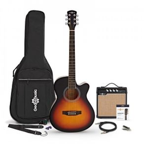 Electro-Acoustic Guitar with 15W Amplifier and Accessories. Complete Set