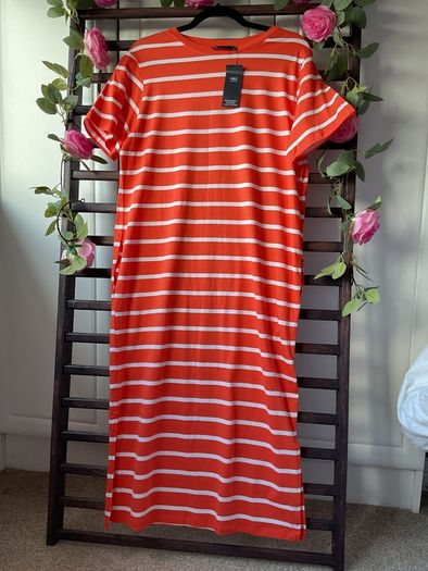 dress Bnwt Marks & Spencer striped short sleeve tshirt dress size 10
