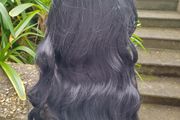 Sexy black curly wig for crossdresser