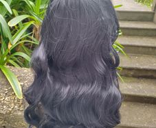Sexy black curly wig for crossdresser