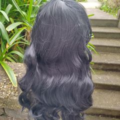 Sexy black curly wig for crossdresser