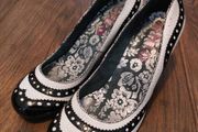 Black and White- leather- uk7