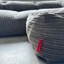 Loungepug Albert 3-Seater Bean Bag Sofa with matching large footstool Image 3