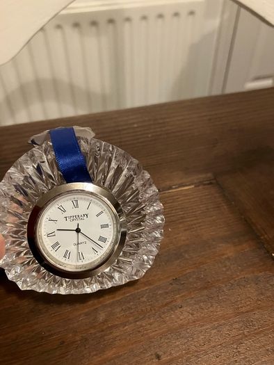 Tipperary Crystal vintage unused desk clock