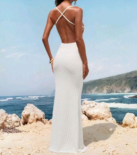 Brand new Backless Textured Knit Maxi Dress, size 10
