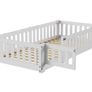 190x90 cm Toddler Floor Bed,3ft Montessori Floor Bed with Rails & Lockable Door,Single Children's Beds for Toddlers,Kids,Fall Protection Including Slatted Frame,White Solid Pine Image 7