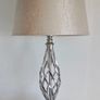 Silver Jenna Metal Twist Detail Table Lamp Image 2