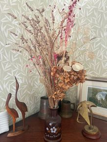 dried flowers with vase